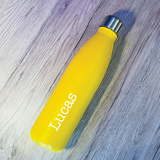 Termoflaske med navn 0,5L, gul