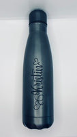 Termoflaske med navn 0,5L, svart metallic